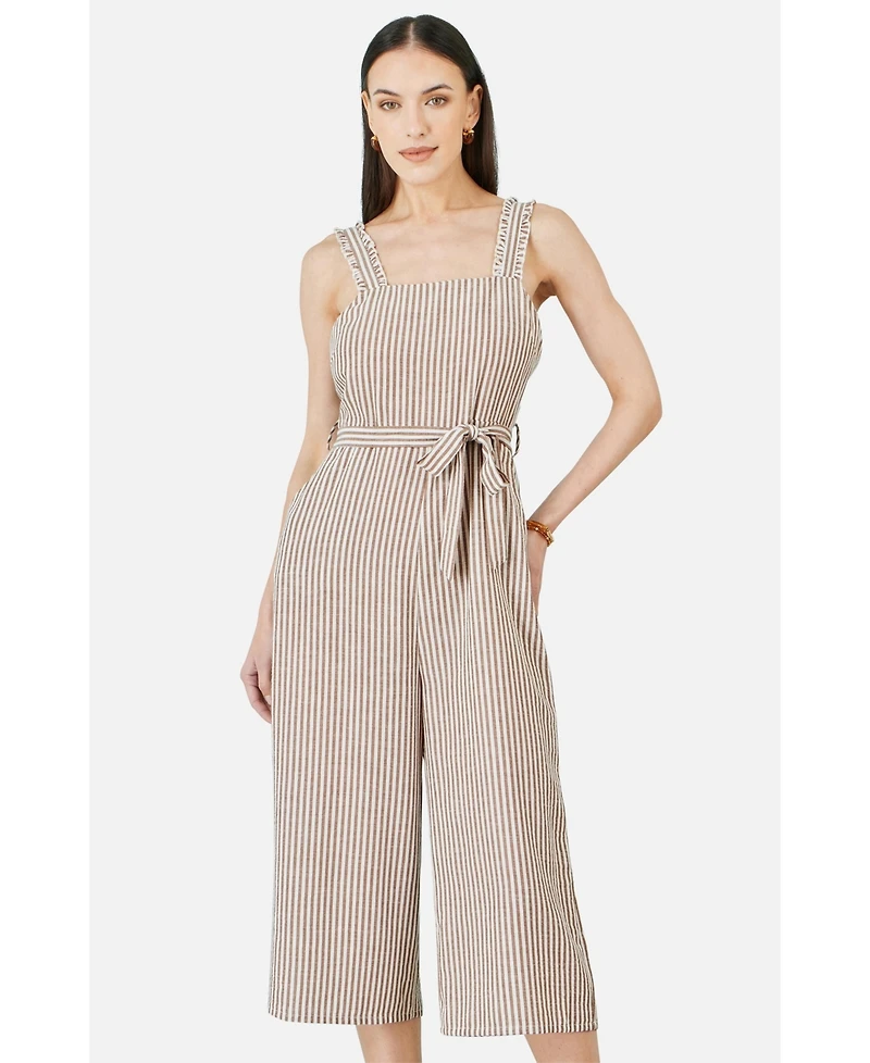 Yumi Women's Stripe Strappy Jumpsuit
