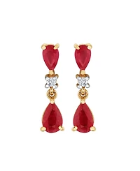Macy's Ruby (1-5/8 ct. t.w.) & Diamond Accent Drop Earrings in 10k Yellow Gold