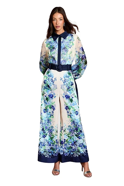 Coast Women's Long Sleeve Placement Print Jumpsuit