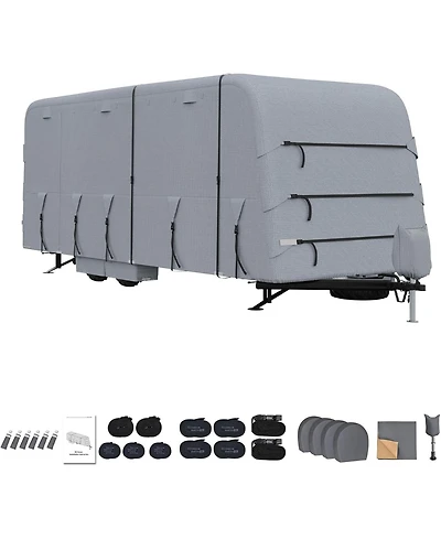 gaomon Rv-Cover 22-24 ft Travel Trailer Camper Cover,Waterproof Rip-Stop Rv Covers with Adhesive Repair Patches