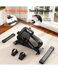 Fed Fitness Under Desk Bike, 40lb Flywheel Magnetic 2-in-1 Mini Exercise Bike, Non-Slip Desk Pedal Exerciser with Lcd Monitor