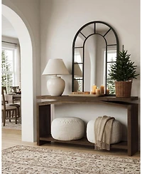 Tribesigns Solid Wood Sofa Table, 63" Console Table, Wood Entryway Table with Lower Storage Shelf, Modern Farmhouse Long Behind Couch Table