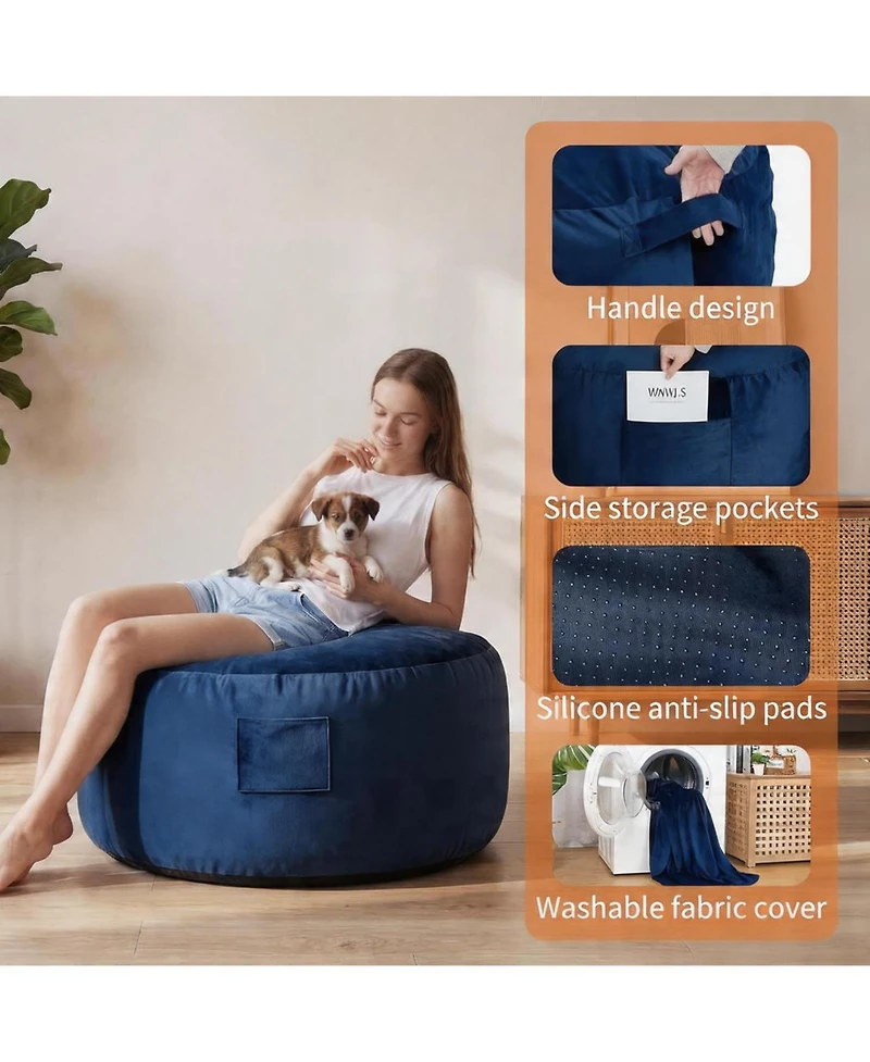 gaomon 4 in 1 Adult Bean Bag Chair, 4ft - Memory Foam Filler and Removable Cover