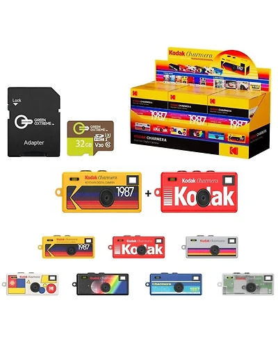 Kodak Charmera 1.6MP Keychain Digital Camera Blind Box Collection, 2-Pack With 32GB Micro Sd Card