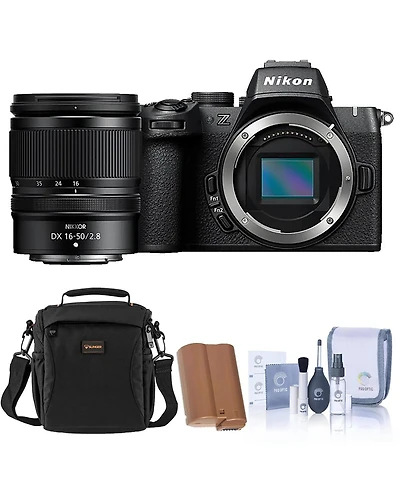 Nikon Z50II Mirrorless Camera with Dx 16-50mm f/2.8 Vr Lens, Bundle with Extra Battery, Shoulder Bag and Cleaning Kit