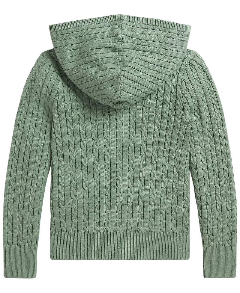 Polo Ralph Lauren Girls' 2T-6X Mini-Cable Full-Zip Sweater