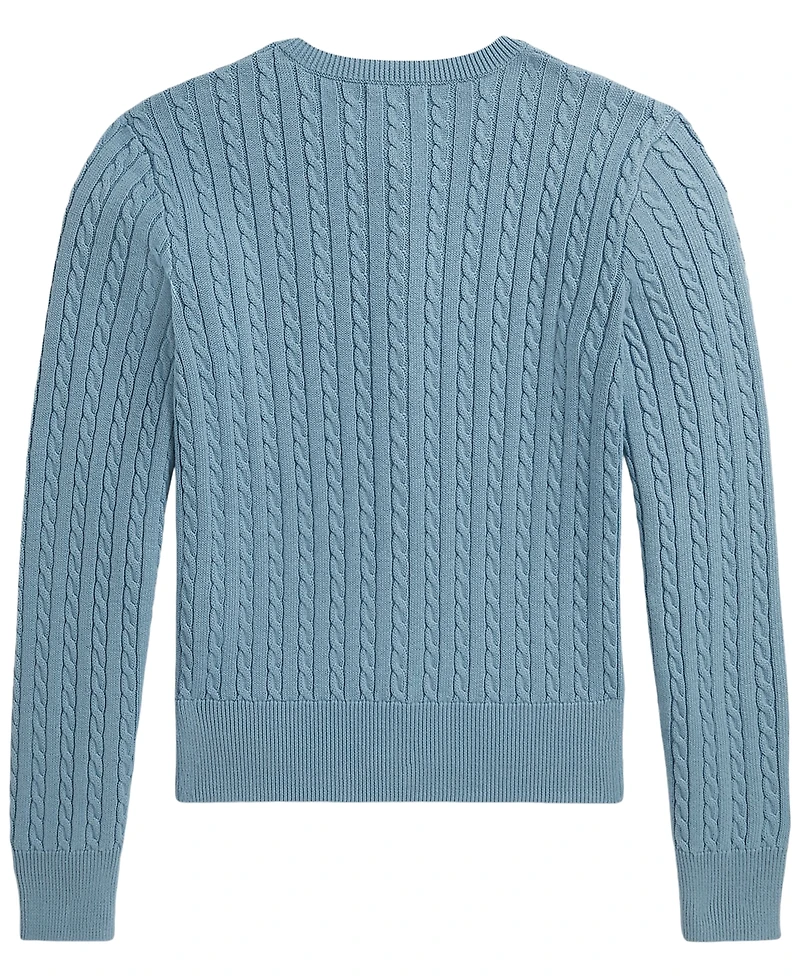 Polo Ralph Lauren Girls' 7-16 Bear Mini-Cable Cardigan Sweater