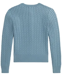 Polo Ralph Lauren Girls' 7-16 Bear Mini-Cable Cardigan Sweater