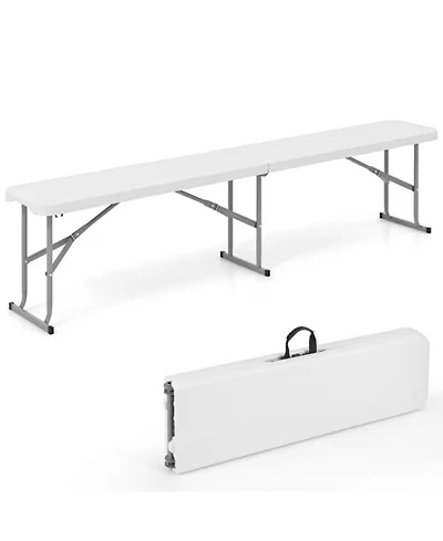 Yiortwo Plastic Folding Bench with Handle, Portable Picnic Camping Seat