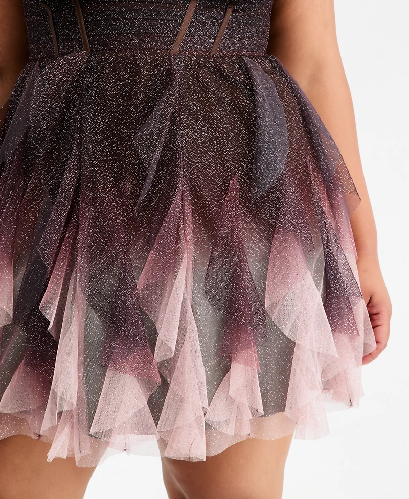 pear culture Trendy Plus Ombre Ruffled Dress