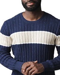 Hope & Henry Men's Organic Crew Neck Cable Sweater