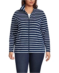 Lands' End Plus Anyweather Fleece Full Zip Print Jacket