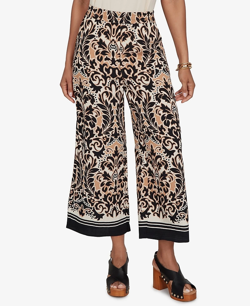 Ruby Rd. Petite Damask Textured Elastic Waist Pants
