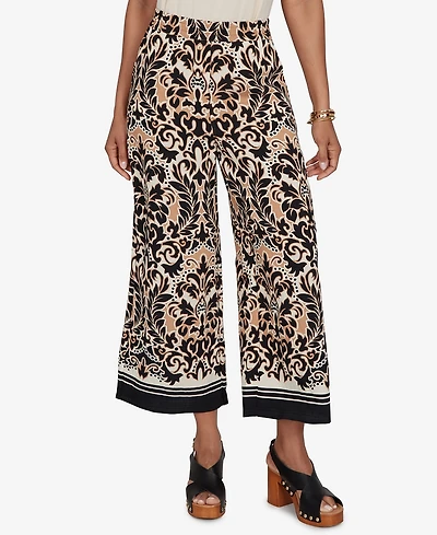 Ruby Rd. Petite Damask Textured Elastic Waist Pants