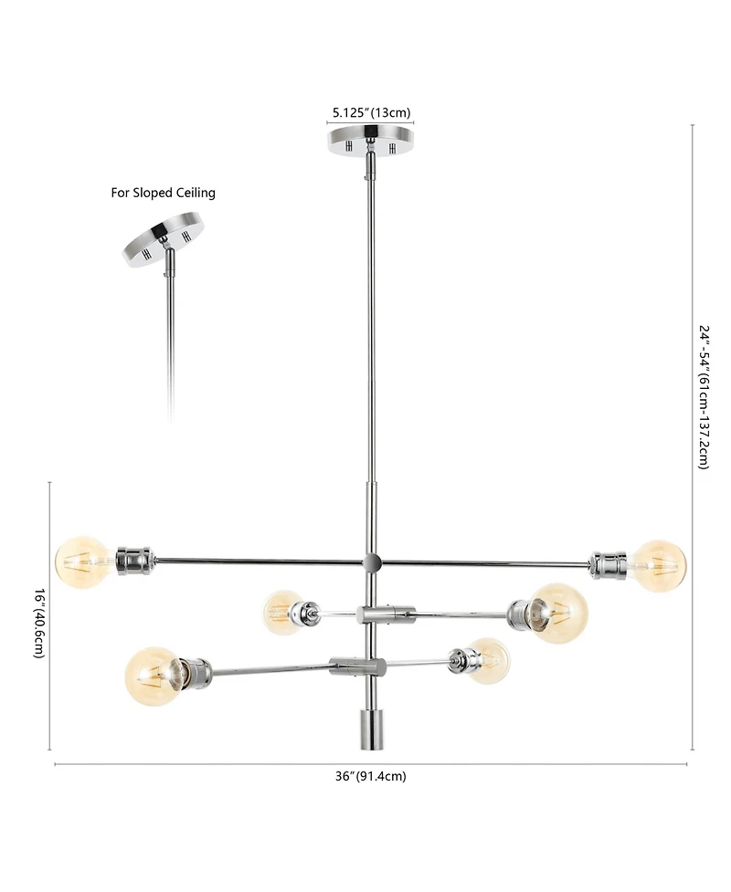 Atlas Modern Retro Iron Arm Adjustable Led Chandelier