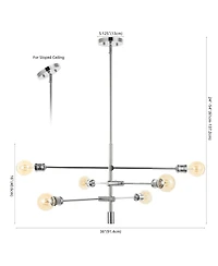 Atlas Modern Retro Iron Arm Adjustable Led Chandelier