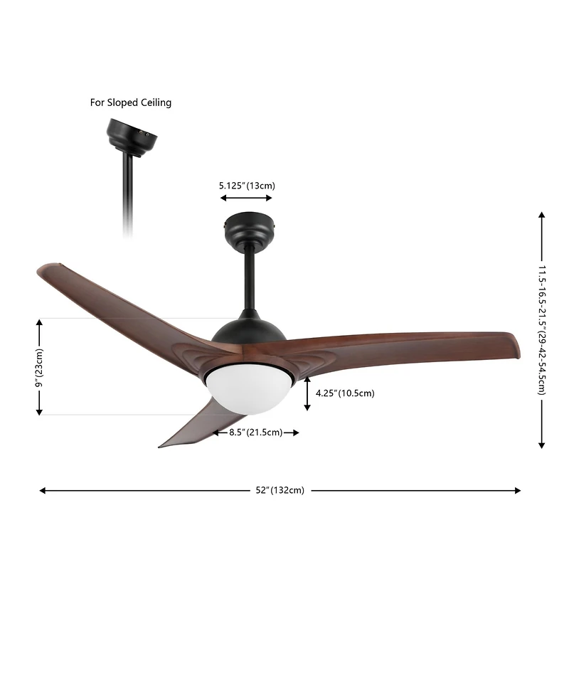 Sully Contemporary Industrial Iron/Plastic Integrated Led Ceiling Fan
