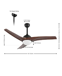 Sully Contemporary Industrial Iron/Plastic Integrated Led Ceiling Fan