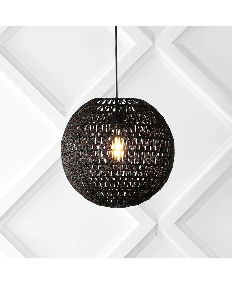 Luna Bohemian Modern Woven Rattan iron Led Pendant