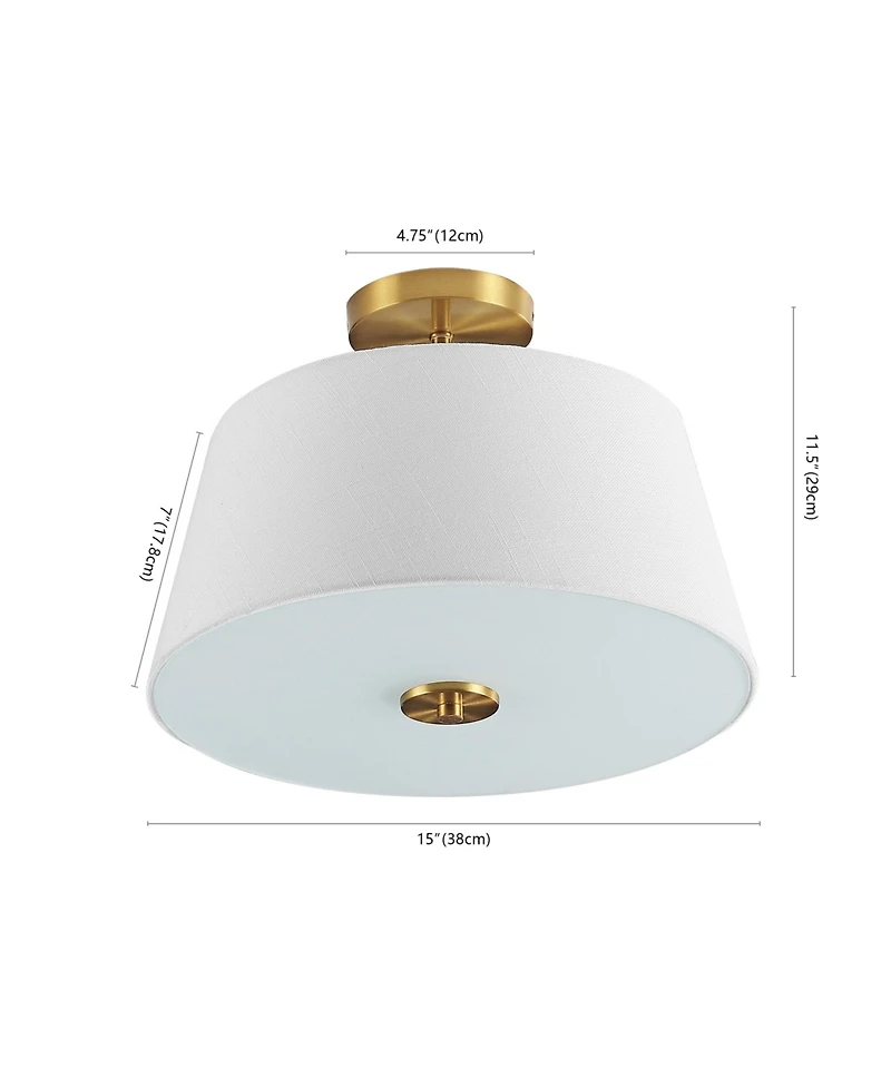 Jonathan Y Isabella Modern Midcentury Iron Led Semi Flush Mount