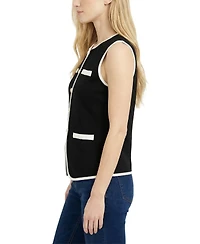Ny Collection Women's Sleeveless Contrast-Edged Vest