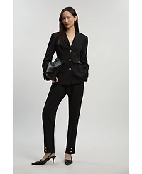 Karen Millen Petite Military Straight Leg Trousers