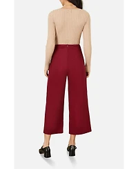 Yumi Women's Cord Cropped Wide Leg Pants