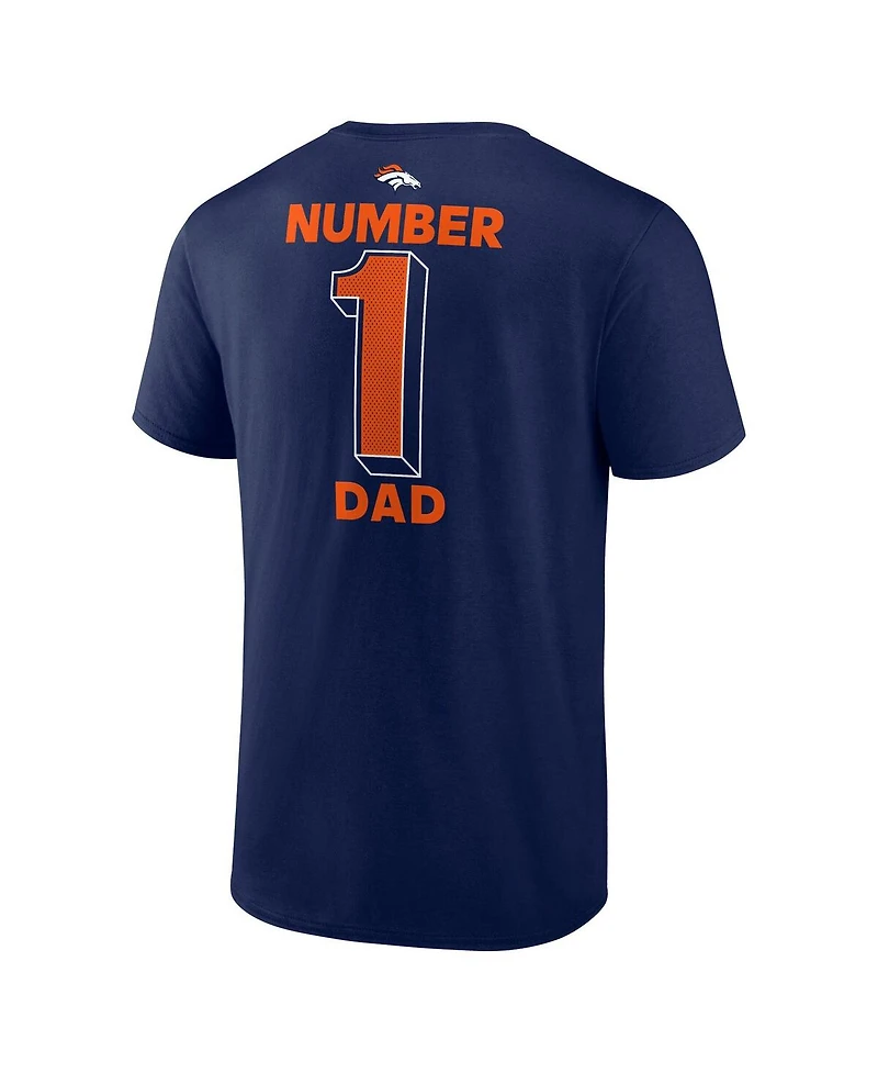 Logo Athletic Men's  Navy Denver Broncos 1 Dad Jersey T-Shirt