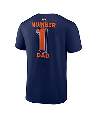 Logo Athletic Men's  Navy Denver Broncos 1 Dad Jersey T-Shirt