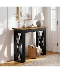 Tribesigns 41.3" Console Table, Farmhouse Entryway Table with X-Frame Base, Narrow Sofa Table