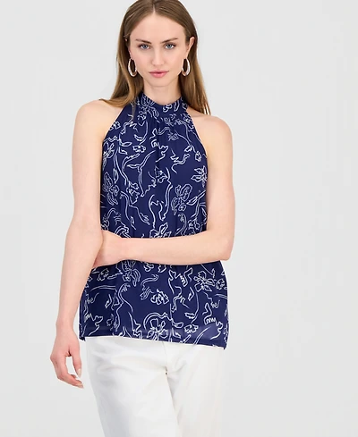 I.n.c. International Concepts Women's Printed Halter Top, Macy's Exclusive