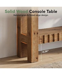 Tribesigns Solid Wood Console Table, 63" Farmhouse Long Entryway Table with Storage, 2-Tier Rectangular Narrow Sofa Table Behind Couch