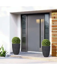 LuxenHome 2-Piece Tall Tapered Round Plastic Planters Set