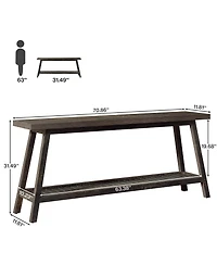 Tribesigns 70.86-Inch Console Table for Entyrway, Farmhouse 2-Tier Entry Entrance Table, Narrow Long Sofa