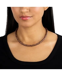 American West Jewelry Braided Genuine Leather and Sterling Silver Necklace, 17-20 Inch Length