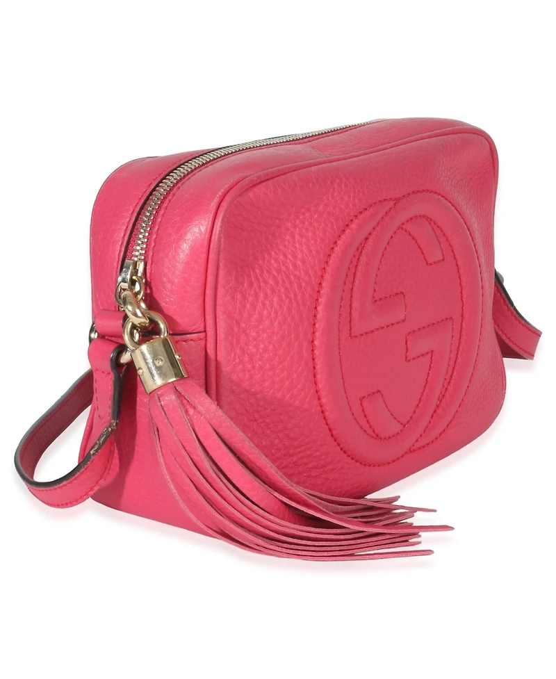 Pre-Owned Gucci Pink Pebbled Calfskin Small Soho Disco Crossbody