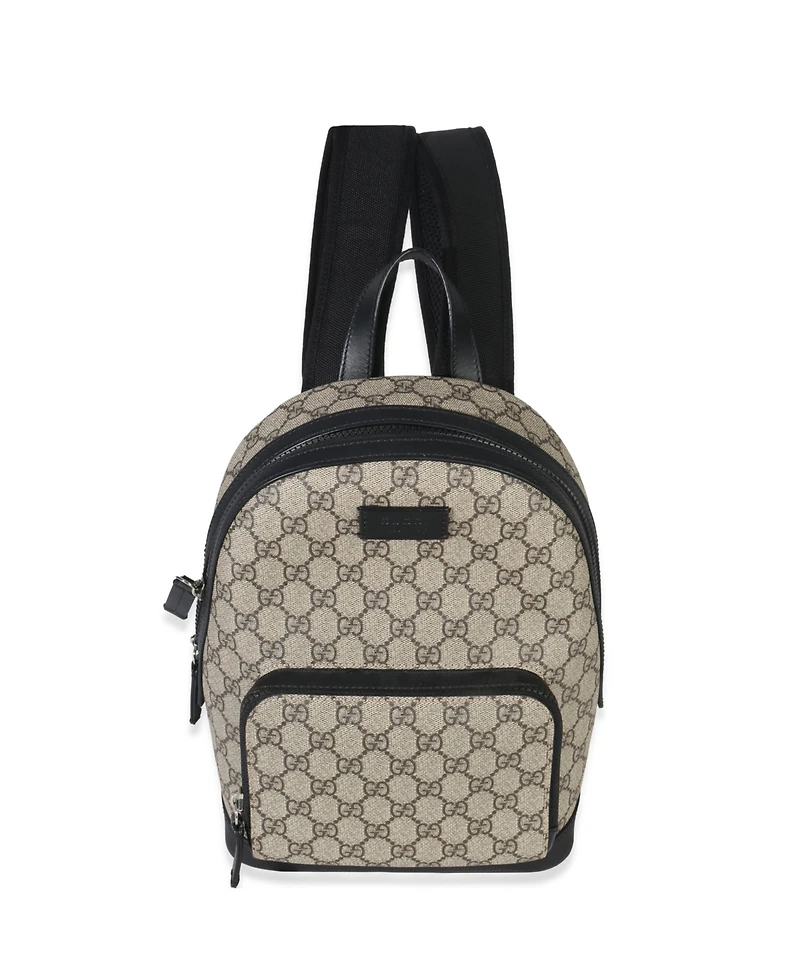 Pre-Owned Gucci Black Beige Gg Supreme Canvas Eden Small Backpack