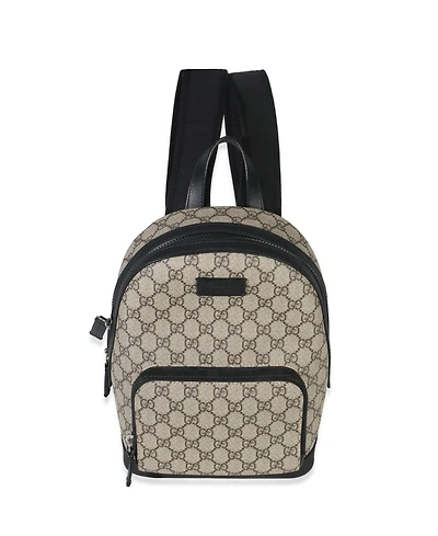 Pre-Owned Gucci Black Beige Gg Supreme Canvas Eden Small Backpack