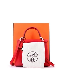 Pre-Owned HERMES Kelly 25 Handbag Red Togo with Palladium Hardware