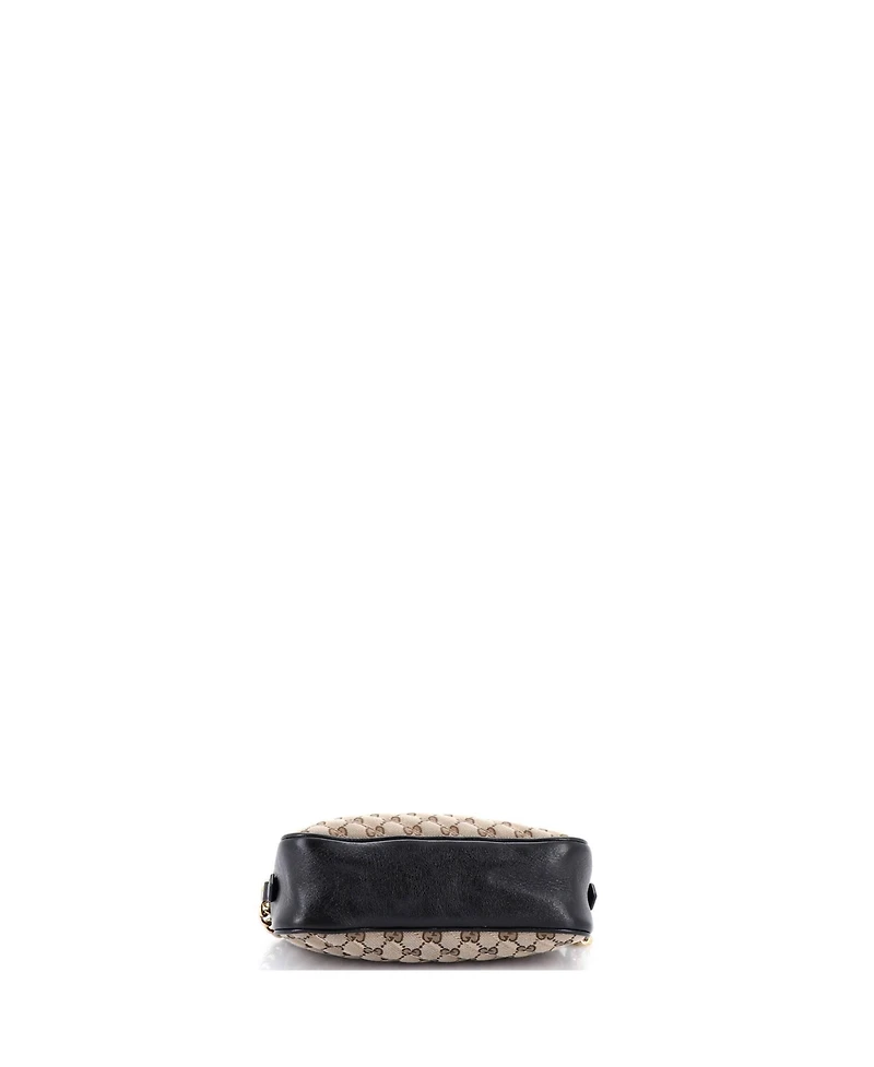 Pre-Owned Gucci Small Gg Marmont Shoulder Bag Diagonal Quilted Gg Canvas with Leather