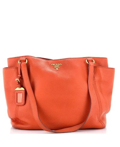 Pre-Owned Prada Large Side Pocket Convertible Tote Vitello Daino