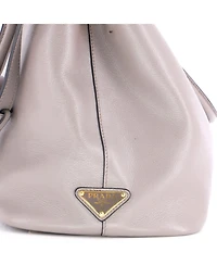Pre-Owned Prada Medium Embossed Logo Convertible Open Tote Glace Calf