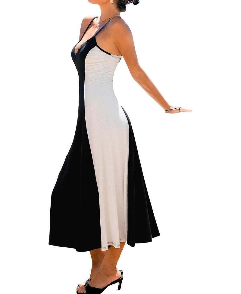 Cupshe Women's Perfect Silhouette Two-Toned Midi Beach Dress