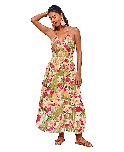 Cupshe Women's Stay for Sunset Tropical Maxi Beach Dress