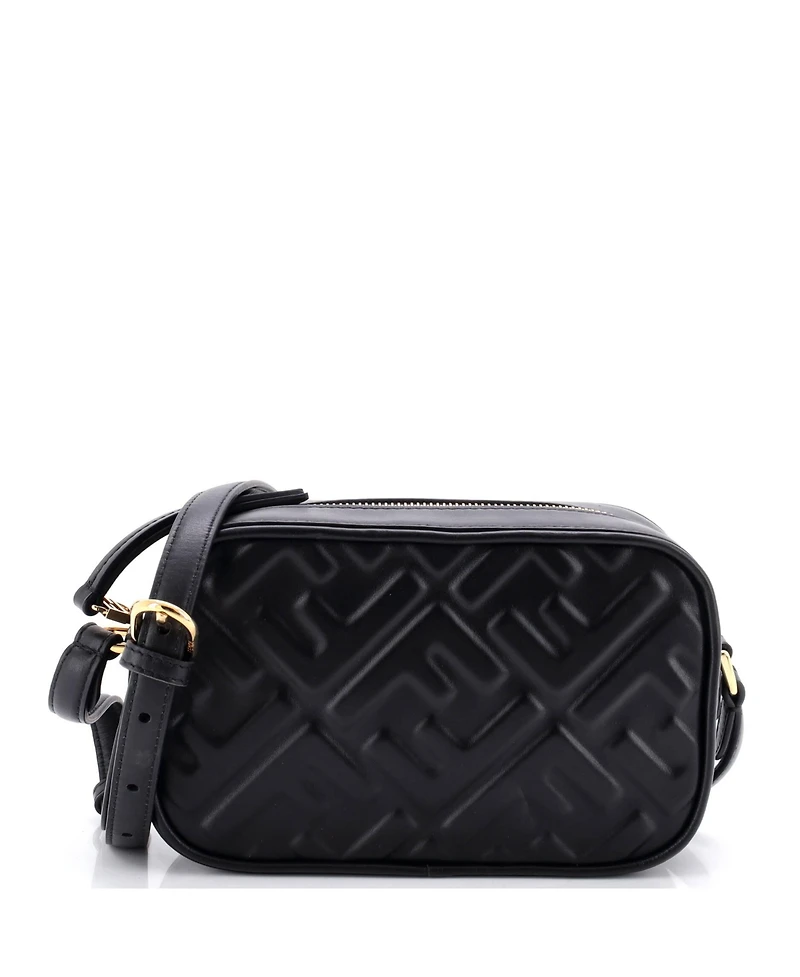 Pre-Owned Fendi Mini Camera Case Bag Zucca Embossed Leather