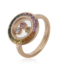 Pre-Owned Chopard Rose Gold Sapphire and Diamond Happy Diamond Ring