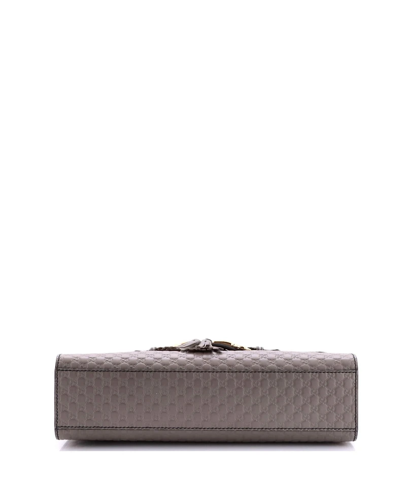 Pre-Owned Gucci Medium Emily Chain Flap Bag Microguccissima Leather