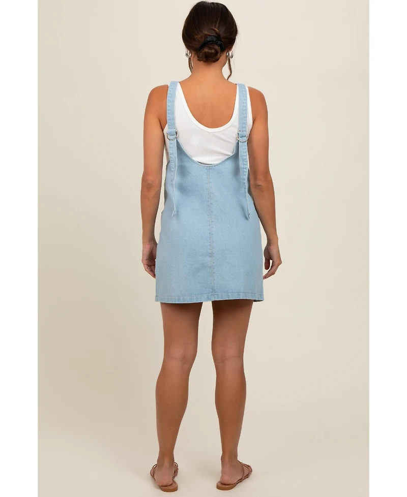 Pinkblush Maternity Blue Denim Side Pocket Overall Dress