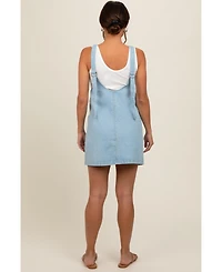 Pinkblush Maternity Blue Denim Side Pocket Overall Dress