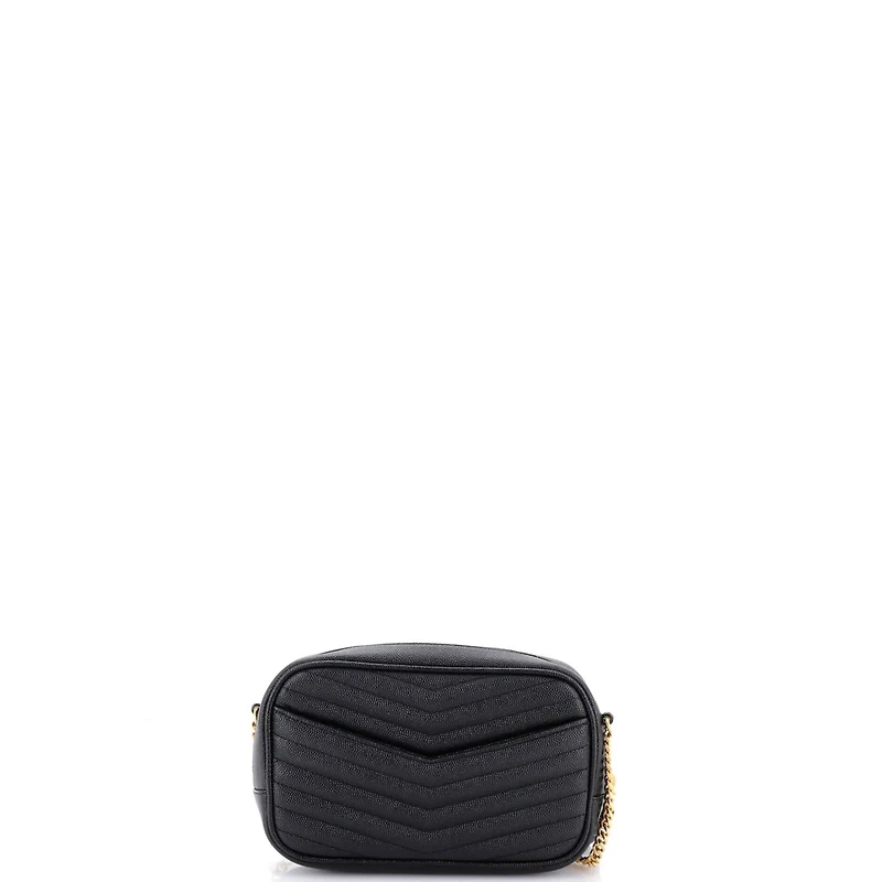 Pre-Owned Saint Laurent Mini Lou Camera Bag Matelasse Chevron Leather